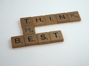 scrabble pieces that say think the best, The Power Of Positive Thinking blog, counseling center at cinco ranch, katy texas
